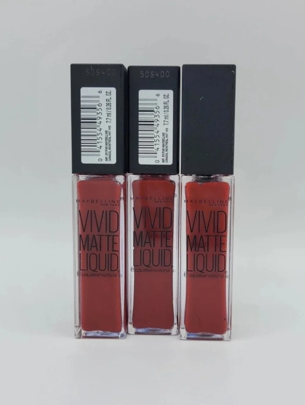 3x Maybelline New York Vivid Matte Liquid Lipstick #36 Red Punch 0.26 fl oz Each